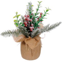 Фото Елка искусственная Jumi с ягодами и листьями в горшке 23 см 5900410402911